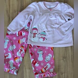 Carter's Pink Snowman Pajama Set